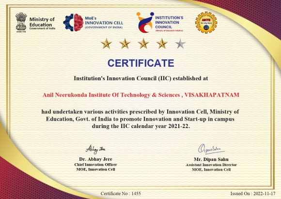 IIC Ranking Certificate- AY 2021-2022